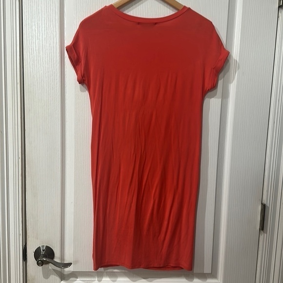Karlie small, crewneck twist, tie waist, tangerine  dress NWT - Picture 3 of 6